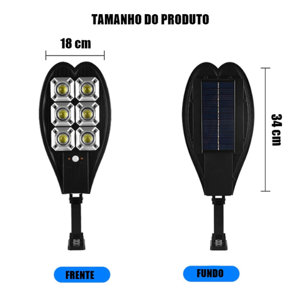 Refletor Solar LED Econômico 3000Watts com Sensor de Movimento