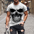 Grim Reaper T Shirt 3d Heavy Metal Skull T Shirts for Men Graphic Print T-shirts Black Short Sleeve Punk Rock Top Men's Clothing